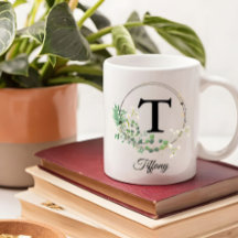 Custom Initial & Name Personalized Monogram Floral