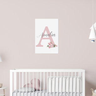 Custom Initial Name Print Personalized Nursery Art
