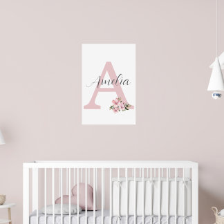Custom Initial Name Print Personalized Nursery Art