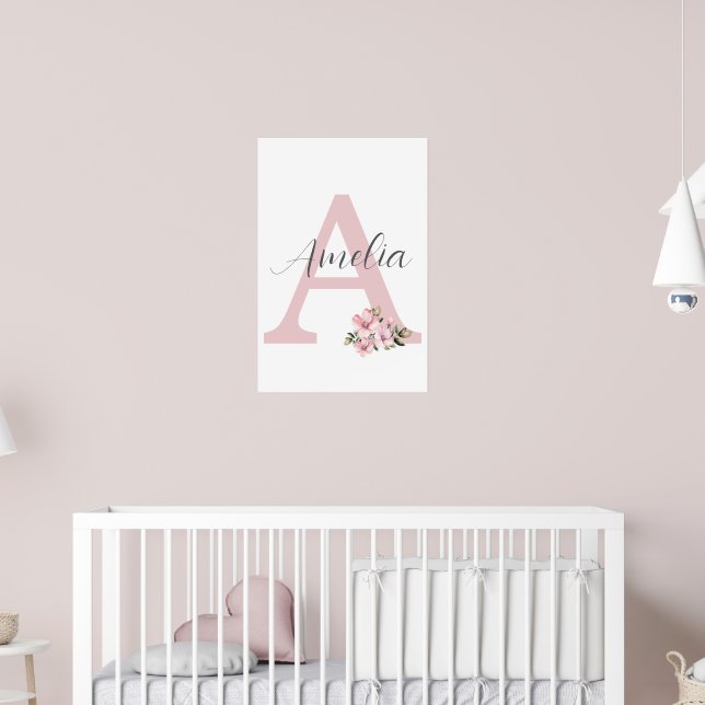 Custom Initial Name Print Personalized Nursery Art (Nursery 2)