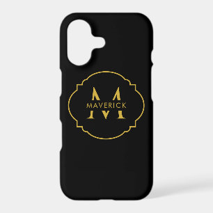 Custom Initial Name Stylish Travel Modern Black iPhone 17 Case