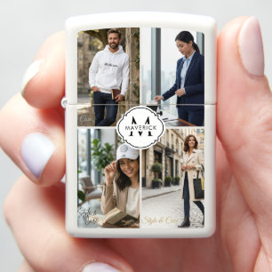 Custom Initial Name with Four Images Unique Zippo Lighter