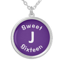 Custom "Initial" Necklace Charm with White Letters