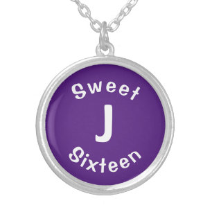 Custom "Initial" Necklace Charm with White Letters