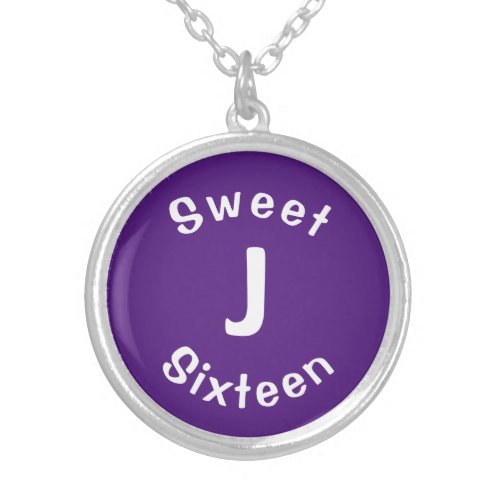 Custom Initial Necklace Charm with White Letters