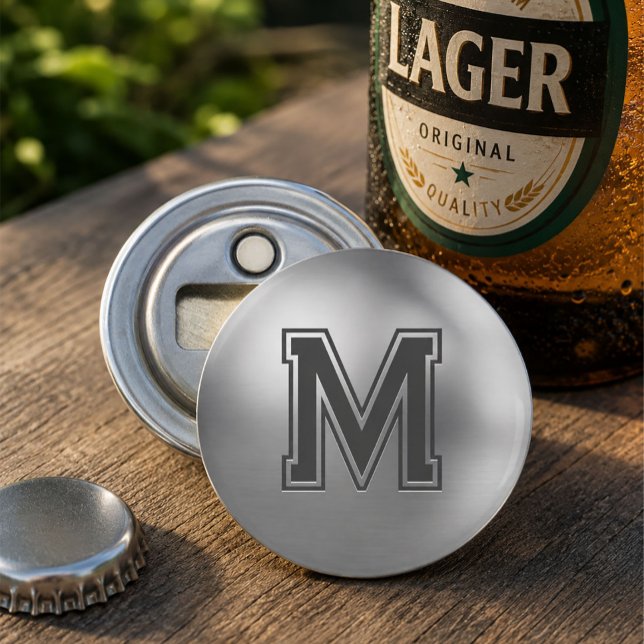 Custom Initial Personalized Monogram Brushed Metal Bottle Opener (Creator Uploaded)