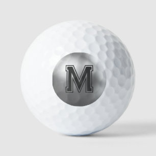 Custom Initial Personalized Monogram Brushed Metal Golf Balls