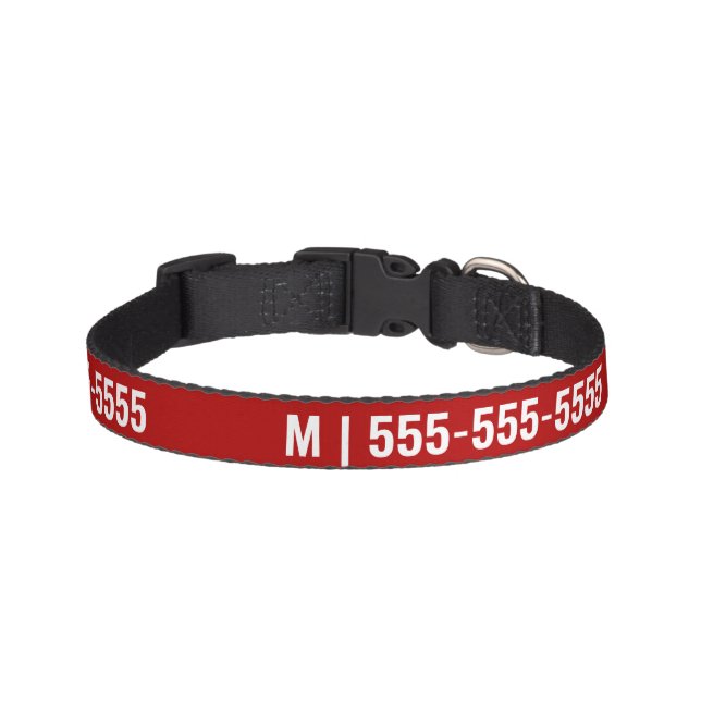 Custom Initial & Phone ID Pet collar | Personalize (Front)