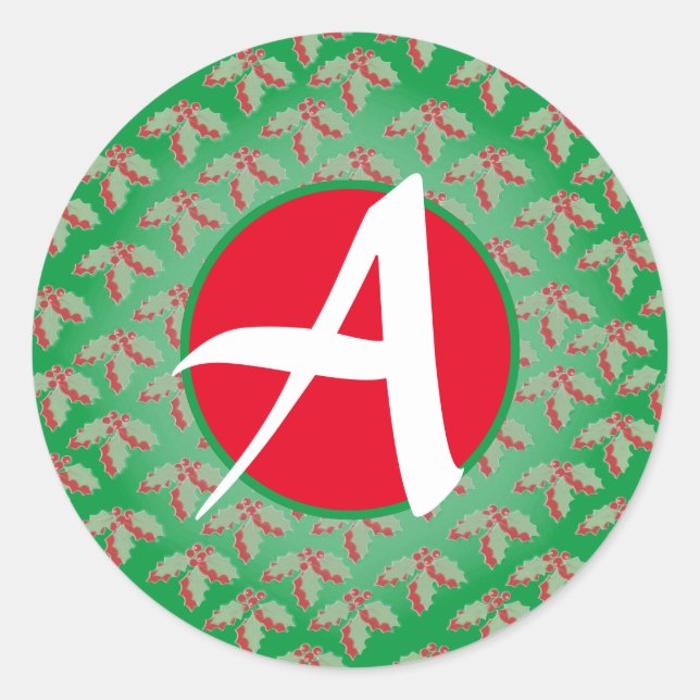 CUSTOM INITIAL PINE CONE CHRISTMAS DESIGN STICKER (Front)