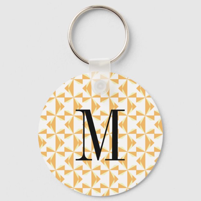 Custom Initial Pumpkin Pinwheels Keychain (Front)