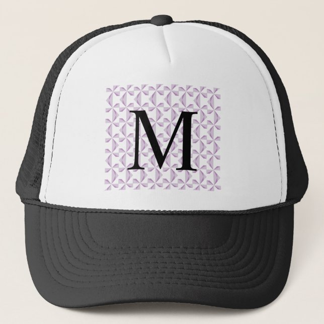 Custom Initial Purple Pinwheels Trucker Hat (Front)