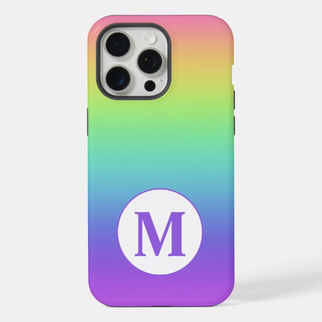 Custom Initial Rainbow Iphone Case (Back)