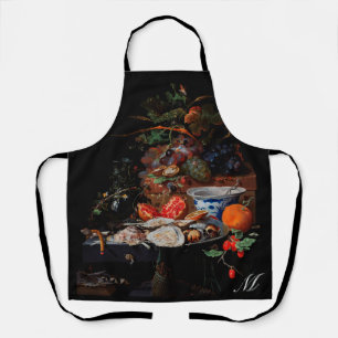 Custom Initial RENAISSANCE Black Fruits oysters Apron