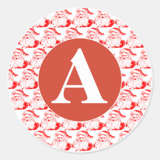 CUSTOM INITIAL RETRO RED AND WHITE Sticker
