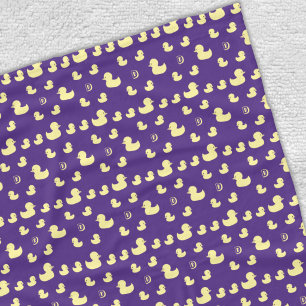 Custom Initial Rubber Duck Pattern Purple Baby Kid Fleece Blanket
