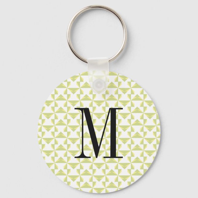 Custom Initial Sage Pinwheels Keychain (Front)