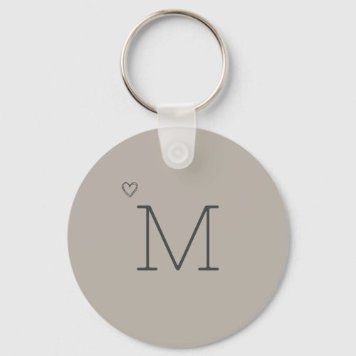 Custom Initial Stylish Minimalist Satin Neutral  Keychain