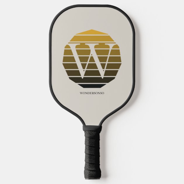 Custom Initial Sunset Circle Pickleball Paddle