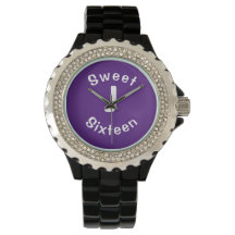 Custom Initial Sweet Sixteen Purple and White