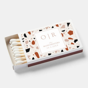 Custom Initial Terrazzo Wedding Favor Matches