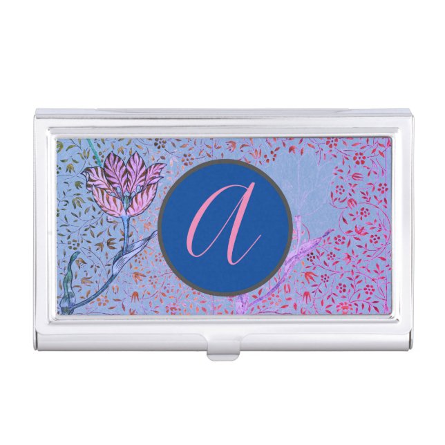 CUSTOM INITIAL William Morris Business Card Holder (Front)