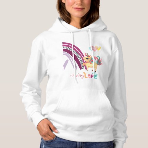 Custom Initials and Date Bright Love Unicorns   Hoodie