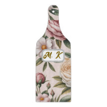 Custom initials chic vintage roses cottagecore 