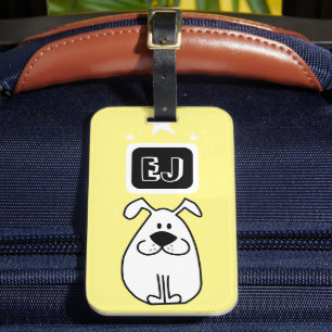 Custom Initials Dog-Themed Luggage Tag