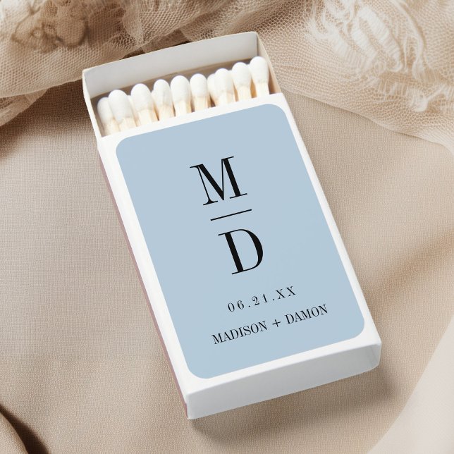Custom Initials Elegant Wedding Favor Matchboxes (Creator Uploaded)