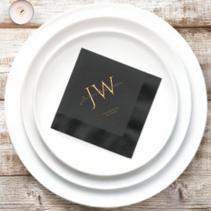 Custom Initials Foil Stamped Napkins for Birthdays