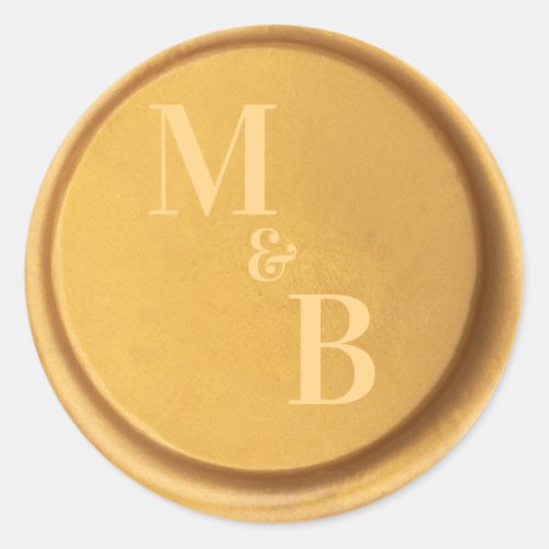 Custom initials gold wax seal wedding stickers