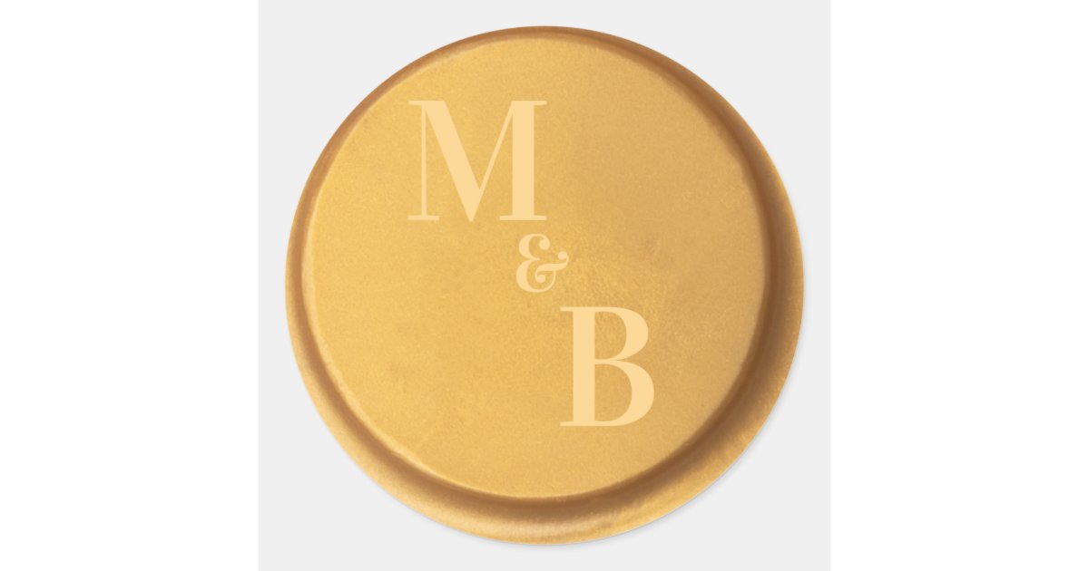 Custom initials gold wax seal wedding stickers Zazzle