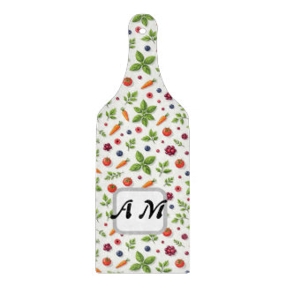 Custom initials Herbs seamless pattern Cutting Board