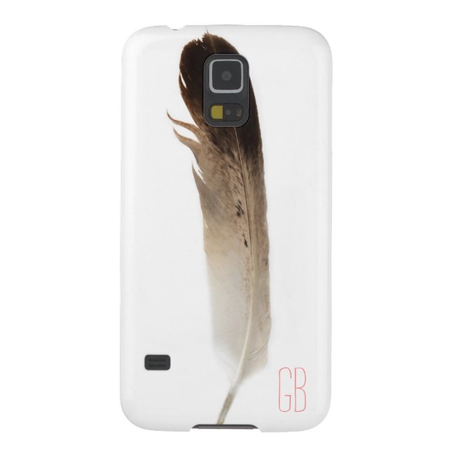 Custom initials hipster tribal bird feather rustic Case-Mate samsung galaxy case (Back)