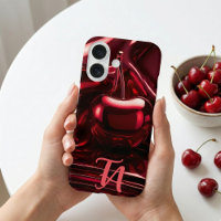Custom Initials in Luxe Maroon - Glossy Red Cherry