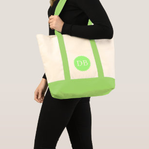 Custom Initials Jumbo Tote Bag