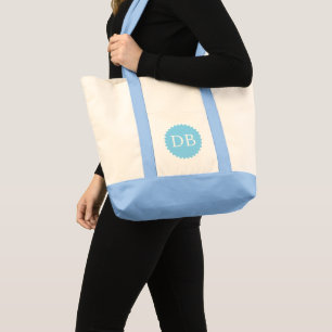 Custom Initials Jumbo Tote Bag