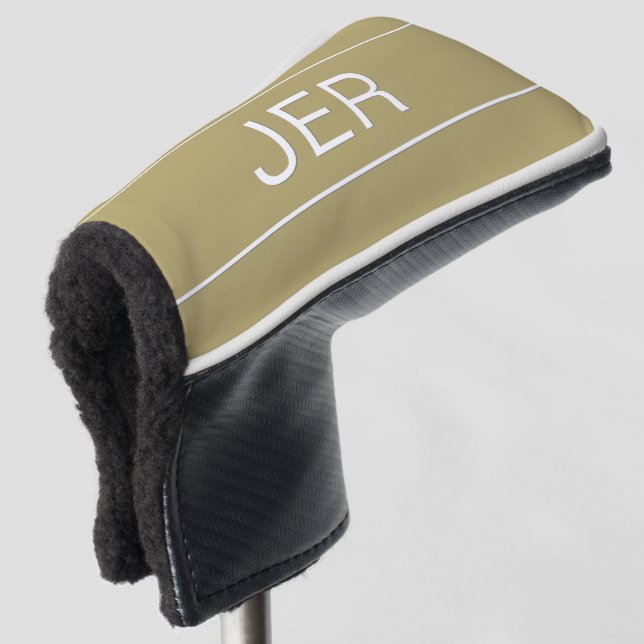 Custom Initials Modern Monogram Sports Pro Gold  Golf Head Cover (3/4 Front)