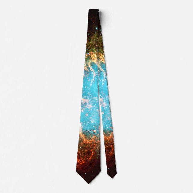 Custom initials / monogram Crab Nebula in Taurus Neck Tie (Front)