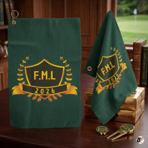 Custom Initials Monogram Gold Shield Crest Green