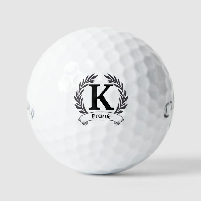 Custom Initials & Monograms, Personalized Callaway Golf Balls (Front)