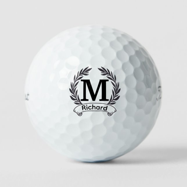 Custom Initials & Monograms, Personalized Titleist Golf Balls (Front)