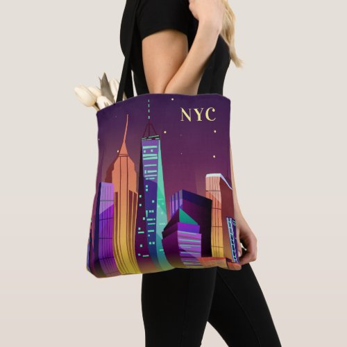 Custom initials New York Illustration bags