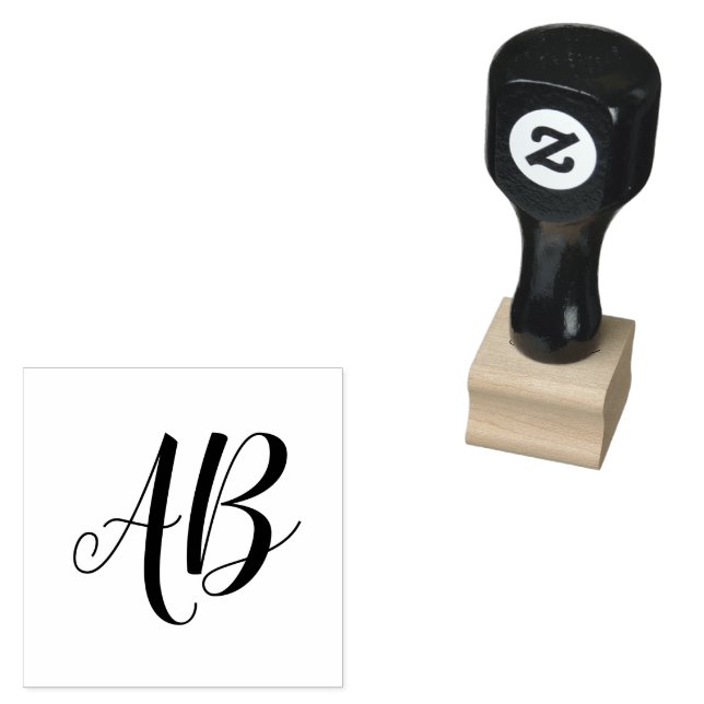 Custom Initials Personalized Rubber Stamp (Stamped)