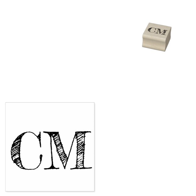 Custom Initials Personalized Rubber Stamp (Stamped)