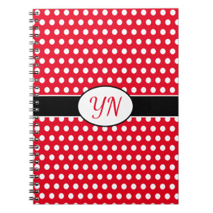 Custom initials Polka Dot Notebook