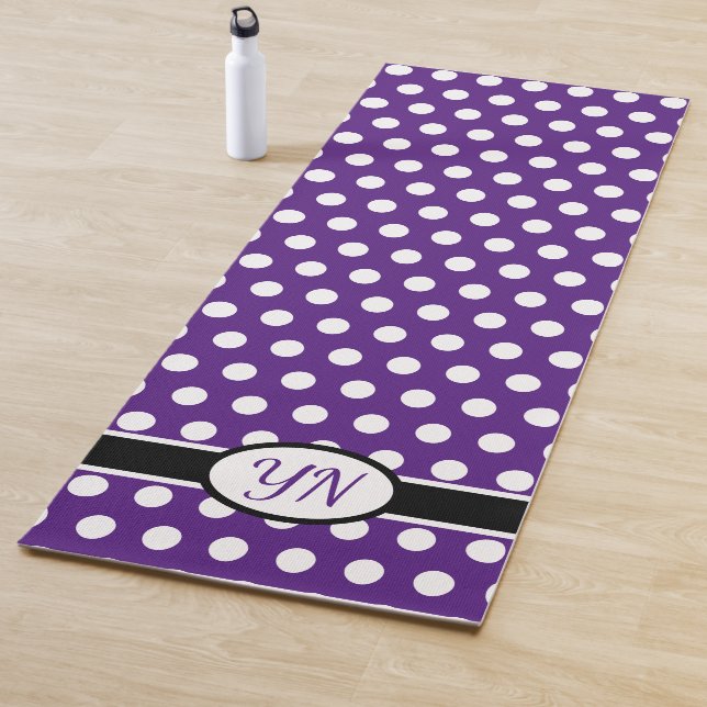 Custom initials Polka Dot  Yoga Mat (In Situ)