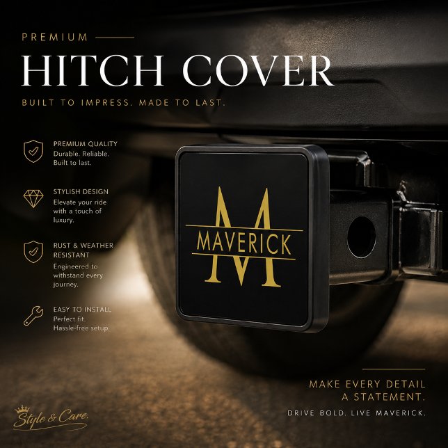 Custom Initials Stylish Trailer Hitch Cover (Custom Initials Stylish Trailer Hitch Cover)