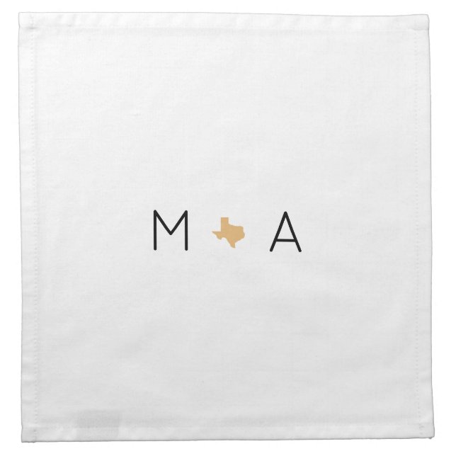 Custom Initials Texas Wedding Monogram Napkins (Front)