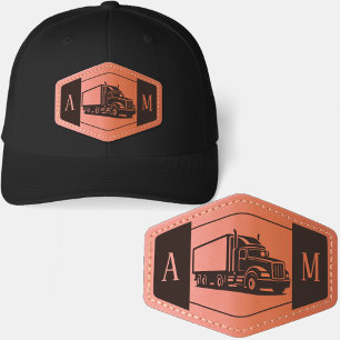 Custom Initials Trucker – Personalized Big Rig Leather Patch Hat